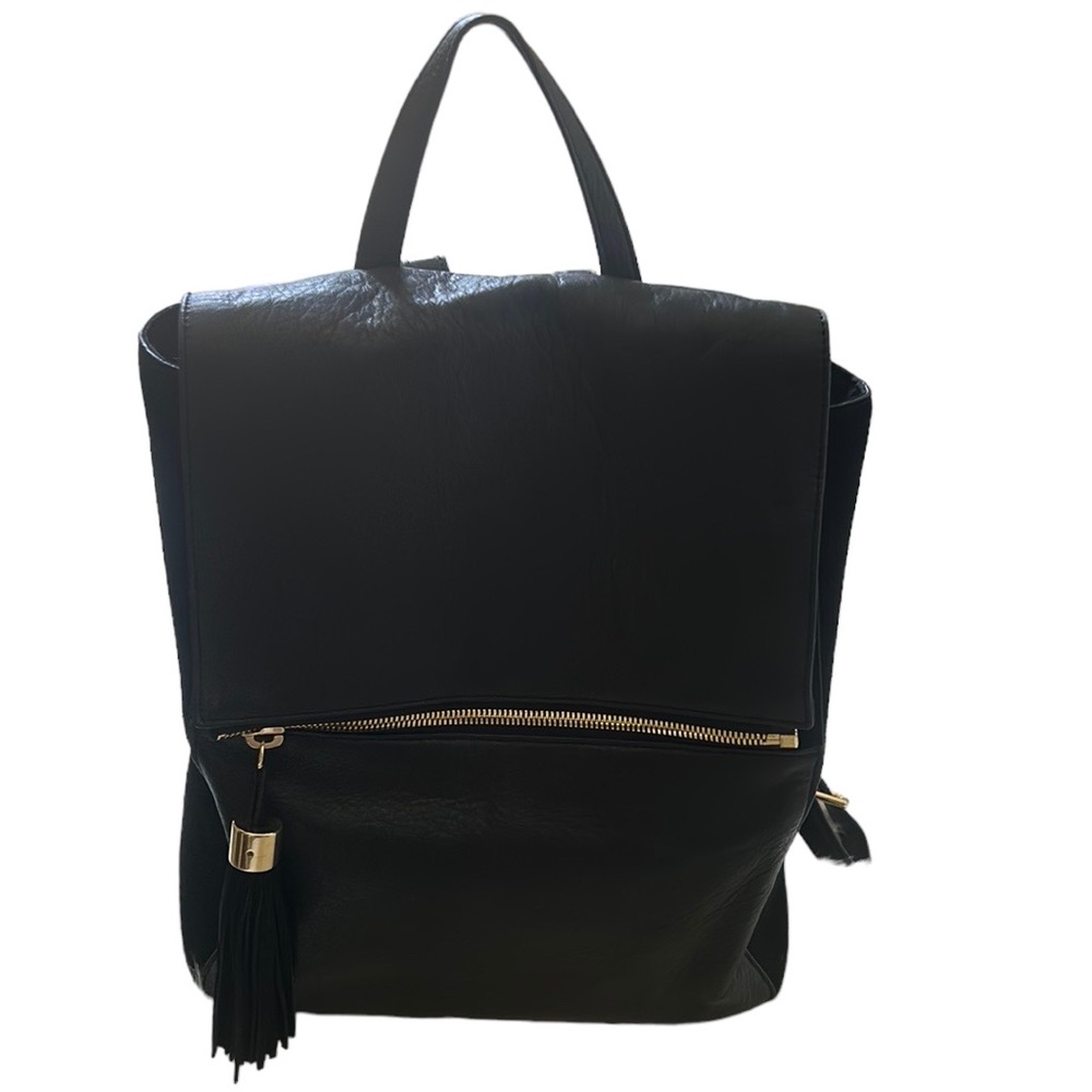 Margot black leather suede pack pack purse snap button & zipper closure …